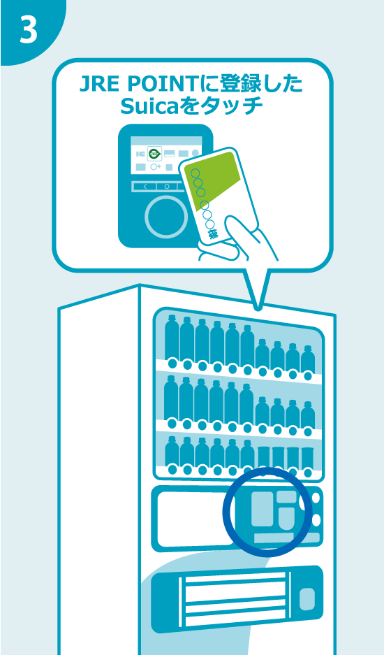 3.JRE POINTに登録したSuicaをタッチ